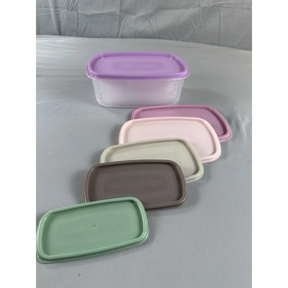 Nesting Food Storage Container Set 6 Pc BPA Free Plastic Lids‎ Multicolor